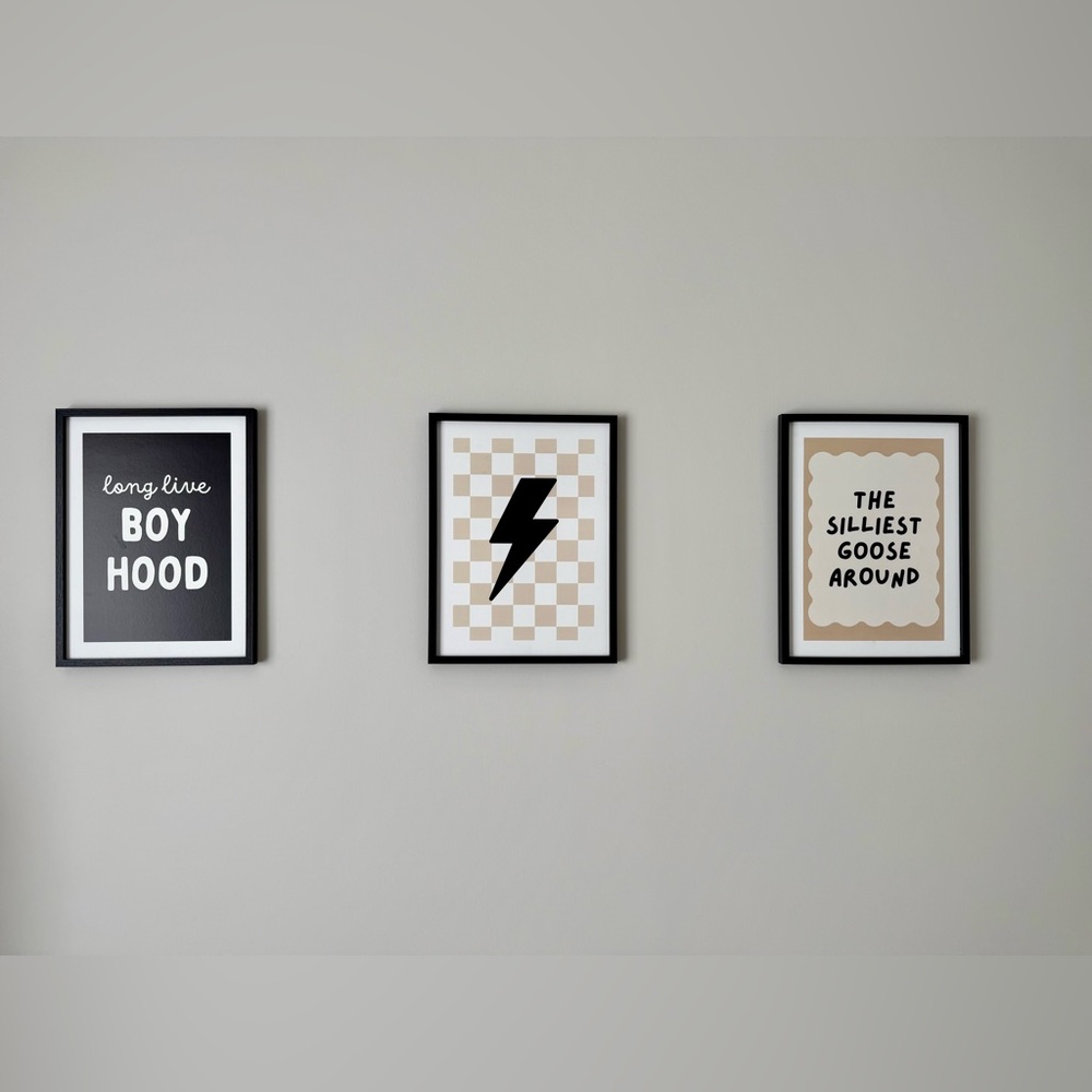 Boy Room Black and White Framed Art Set Mixtiles